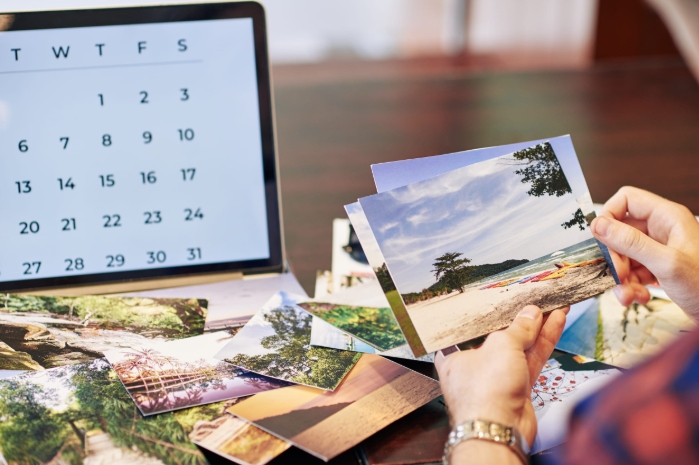 Kalender met vakantiefoto's